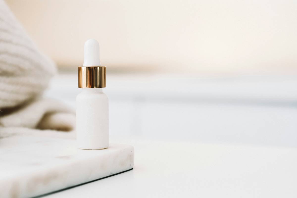 close-up of lightweight tinted moisturizer sensitive skin bottle with clean ingredient label