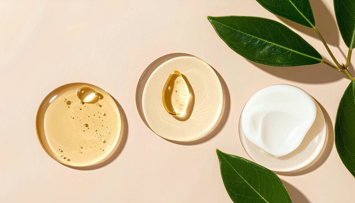 Side-by-side comparison showing natural skin finish with laura geller lightweight tinted moisturizer versus heavy foundation